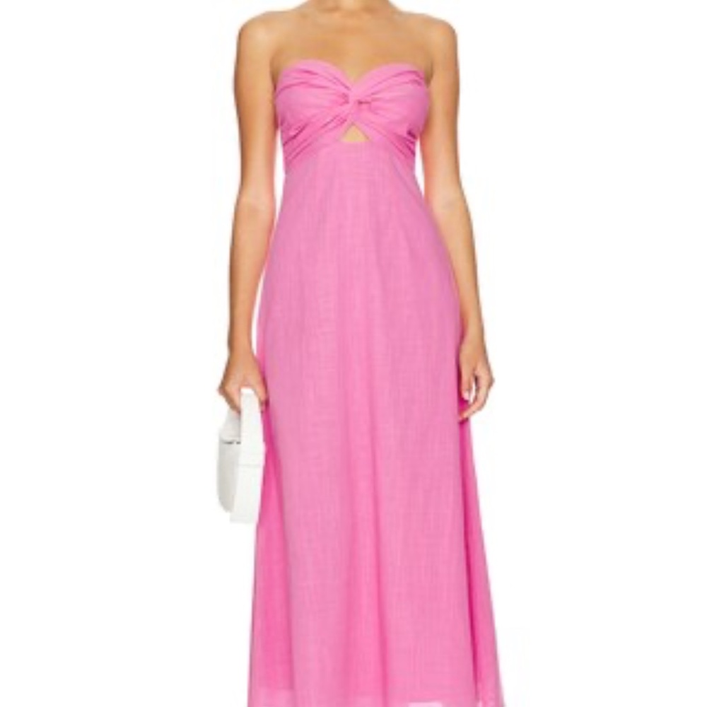 Elegant Pink Strapless Dress